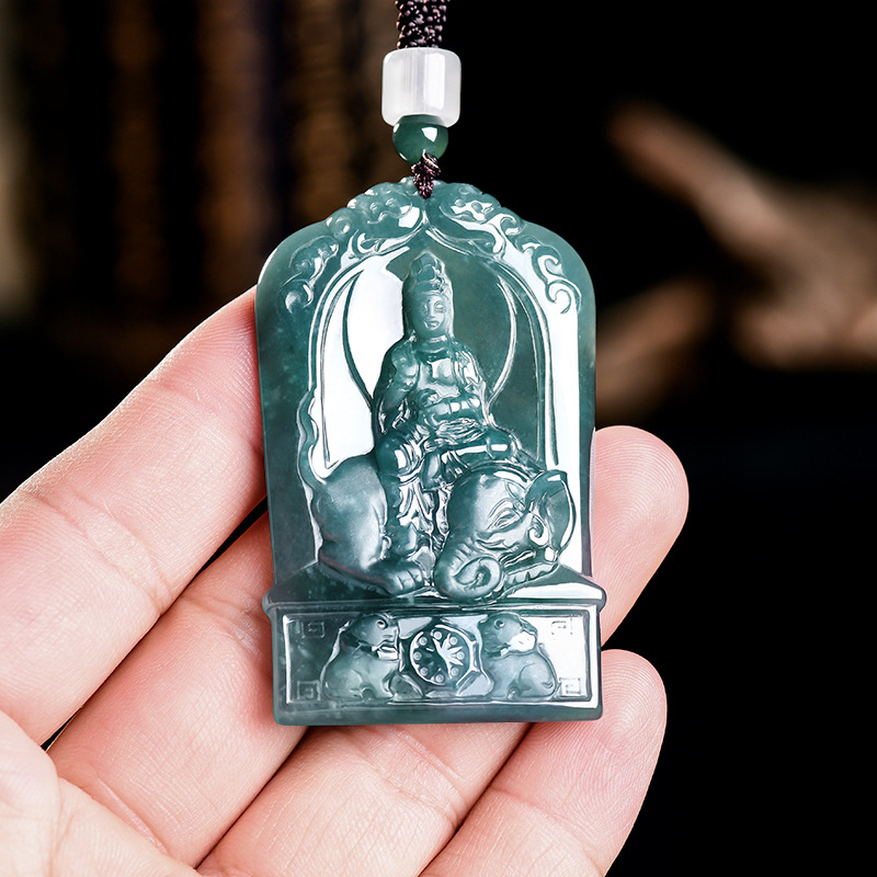 Jewelry & Watches Sp Z Oo Ul Frezerów 3 - Naturalny Birmanski Jadeit Guanyin Wisiorek Naszyjnik