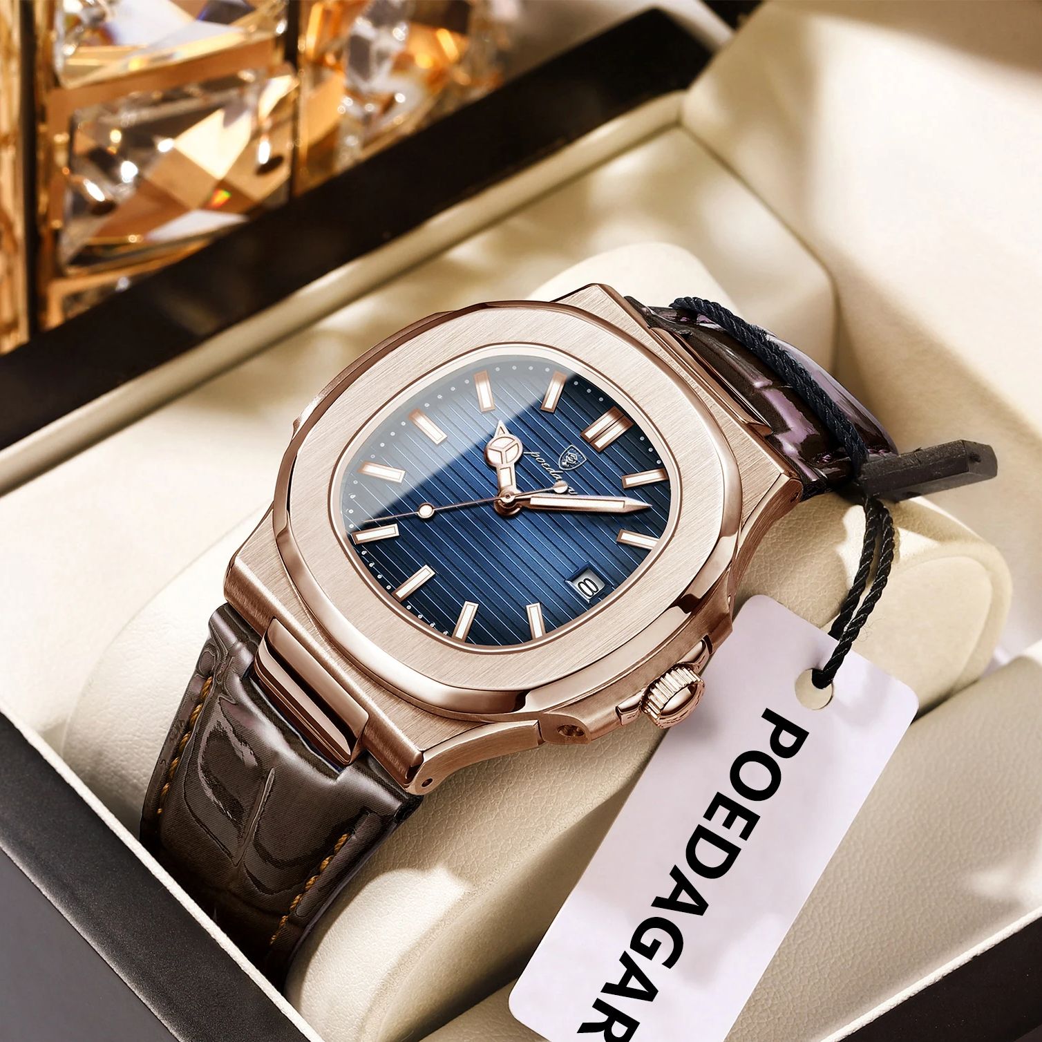 Rg Watches & Jewelry Gmbh - POEDAGAR Męski Zegarek Biznesowy Datownik Wodoodporny