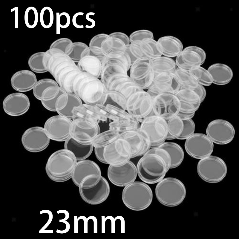 Collectors Coins Jewelry & Watches Of Smithtown Reviews - 100 sztuk przezroczystych okrągłych plastikowych kapsułek