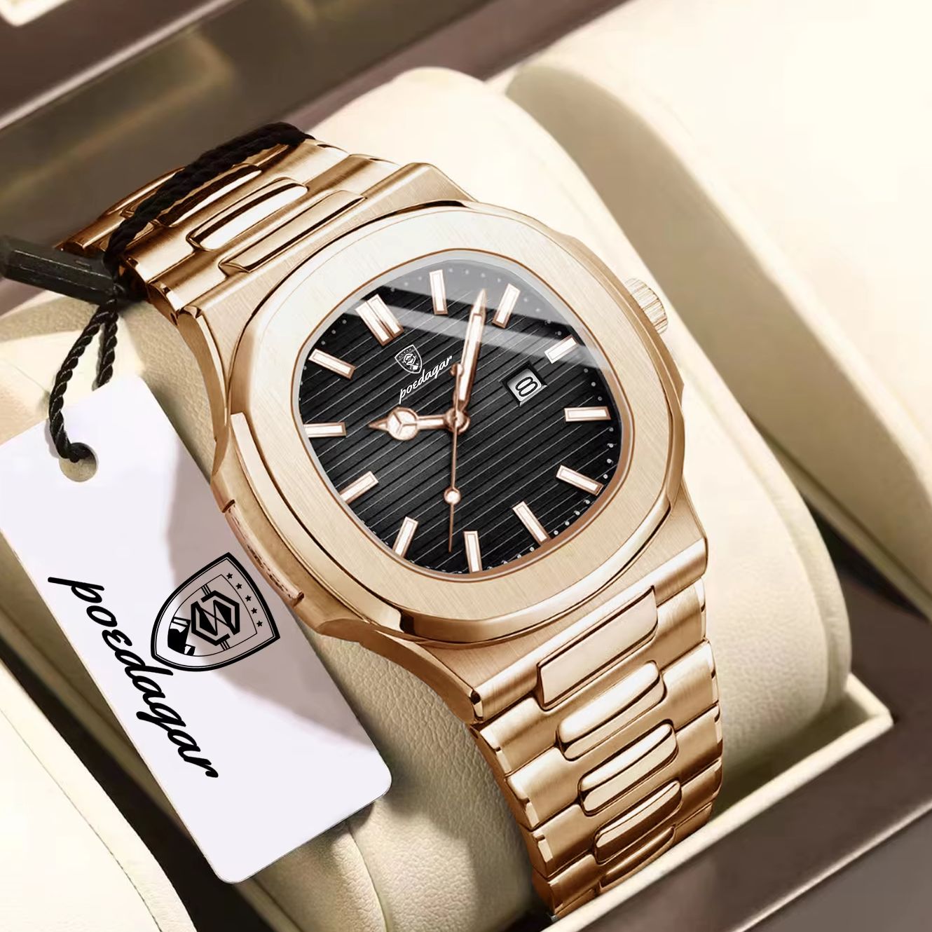 Rg Watches & Jewelry Gmbh - POEDAGAR Luksusowy Zegarek Męski Biznesowy Luminous