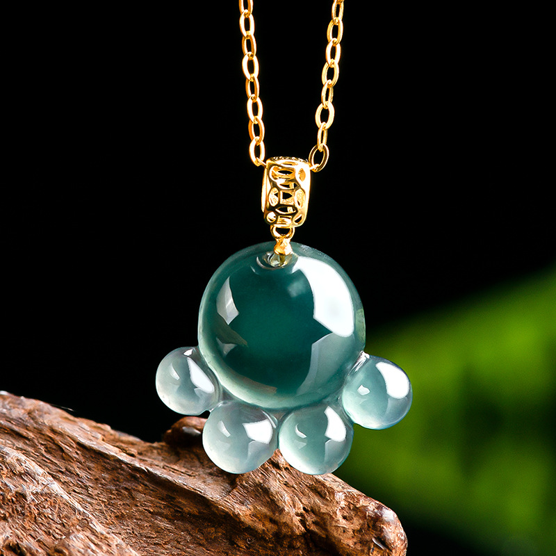 Jewelry & Watches Sp Z Oo Ul Frezerów 3 - Naturalny Prawdziwy Szmaragdowy Niebieski Jadeitowy Wisiorek